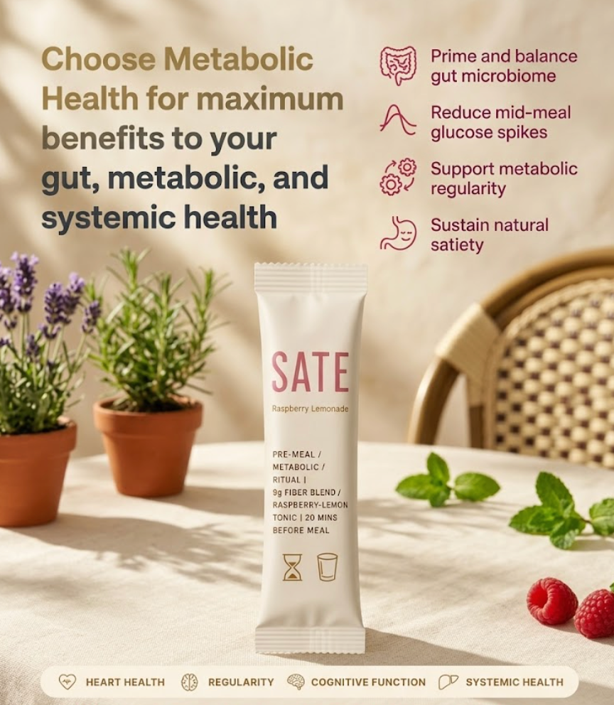 SATE Fibre drink | Raspberry Lime Mint · 30 Sachet Box